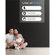 48 Pack Pyramid Sound Proof Foam Panels with Self-Adhesive, 12x12x2Inch Acoustic Foam Panels of High Density (Black)