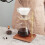 3X Pour over Coffee Maker Stand with Wood Base Adjustable Height Rack Dripper Filter Holder 6