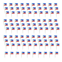 100Pcs Wooden Paper Toothpick Colorful National-the Philippines
