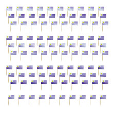 100Pcs Colorful International Flag Paper Wood Toothpick-Uruguay
