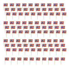 100Pcs Colorful International Flag Toothpicks Cake Picks-Norway