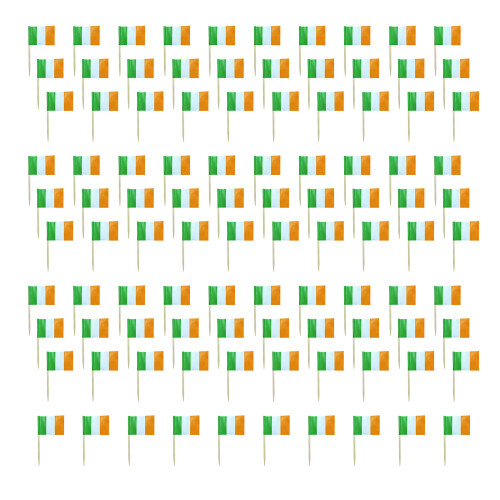 100Pcs National Flag Toothpicks  Cupcake Picks-Ireland