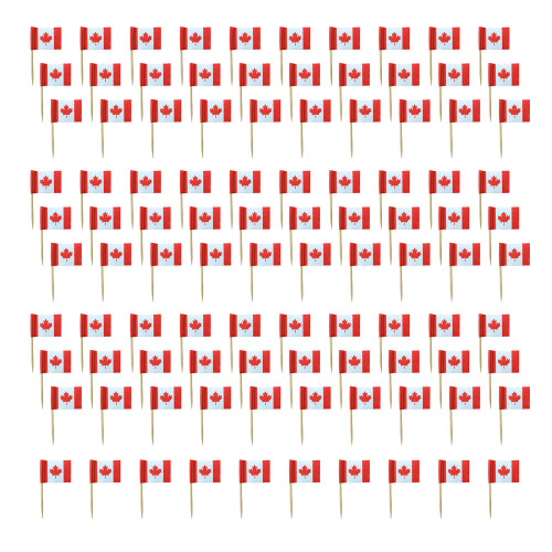 100Pcs Colorful National Flag Cake Decorations Cake-Canada