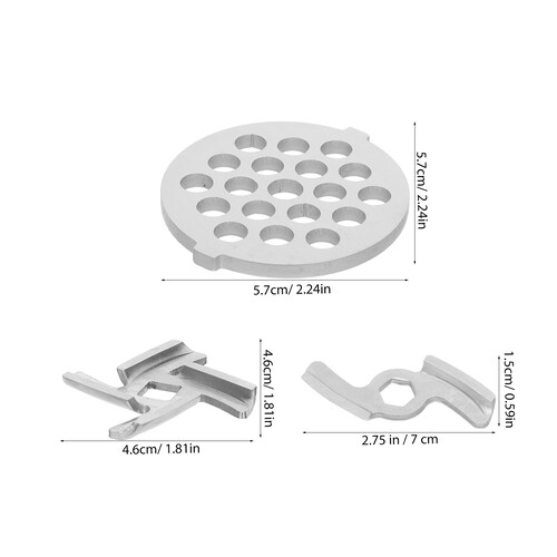 4Pcs Heavy Duty Stainless Steel Meat Grinder Attachments Silver 1