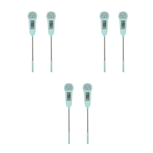 6Pièces Thermomètres Digitaux Pour Aliments Vert ABS Acier Inoxydable 2