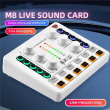 3X M8 Live-Soundkarte Kabelloser -Audiomixer Digitaler Mixer Rauschunterdrückung Live-Streaming-Broadcast-Podcasting