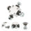 Silver Motorcycle Brake Line 4-Way Tee Aluminum Hydraulic Coupling 6