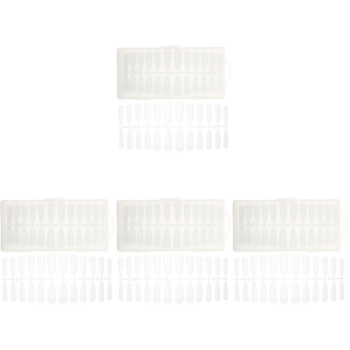 White Full Cover Fake Nail Tips Clear False Nails for Manicure 1