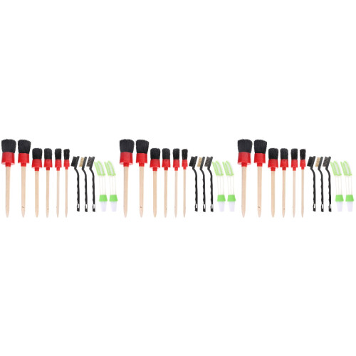3Sets Black Detailing Brush Set for Auto Interior and Vent Cleaning 2