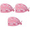 3Pcs Pink Nurse Hat Cotton Adjustable Strap Working Cap 2