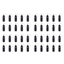 40 Stück Applikatorflaschen mit Präzisionsspitze, Schwarze Plastikflasche mit Metallnadel, 10 Ml Applikatorflaschen mit Präzisionsspitze