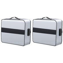 2X Document Bag with Lock - Fireproof Moisture Proof 3-Layer 15X11 Inch Important Document Organizer (Silver)