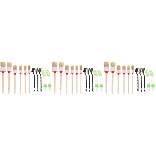 3Sets Ergonomic White Detailing Brushes Car Interior Cleaning Kit 2
