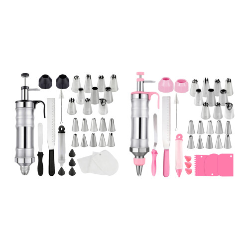 Ensemble de douilles à gâteaux en acier antirouille, 34-rose 1