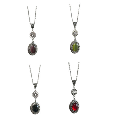 Collier pendentif ovale gothique victorien, bijoux avec-4 1
