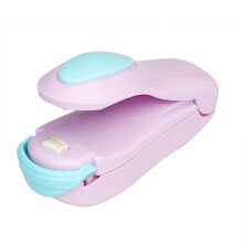 Portable mini heat sealer for packaging plastic bags - pulse sealing machine (purple)