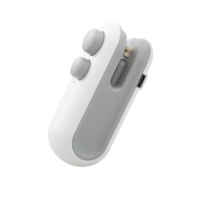 In 1 Vacuum Sealing Machine Portable Pressure Plastic Bag Sealing Device With Cutter(White)