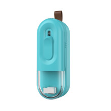 Mini sealing machine, household battery-operated sealing device for food and snack bags (light blue).