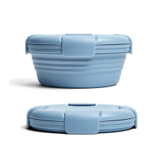 1100ml Silicone Folding Lunch Box Travel Bowl Microwave & Dishwasher Safe(Blue)