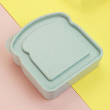 Portable plastic food storage container for home use (blue) - suitable for toast and sandwiches.