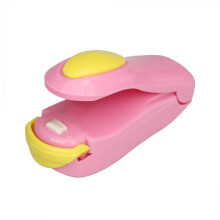 Portable mini heat sealer, pulse sealing machine for plastic bags (pink)