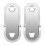 Oval Wardrobe Hanging Rail Rod End Bracket Support Silver Tone Pair 2