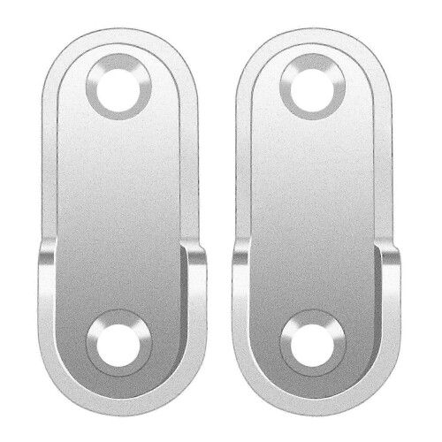 Oval Wardrobe Hanging Rail Rod End Bracket Support Silver Tone Pair 1