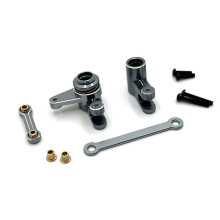 Juego de Varillas Servo de Componente de Dirección de Actualización de Coche RC para MJX 1/10 10208 Piezas de Actualización de Coche RC Gris