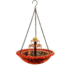 Solar Energy Bird Bath Fountain Feeder Create Charm-Pink