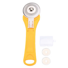 Hochpräzises Rotationsschneidemesser für Stoff, Leder und Papier, Schnellwechselklinge, ergonomischer Griff mit Klingenschutz, robustes Gehäuse