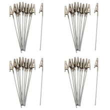 40 X Clips de Metal de Cocodrilo con Tallo de Alambre Abrazaderas de Cocodrilo para Memorándu Sostenedor de Tarjeta de Nota