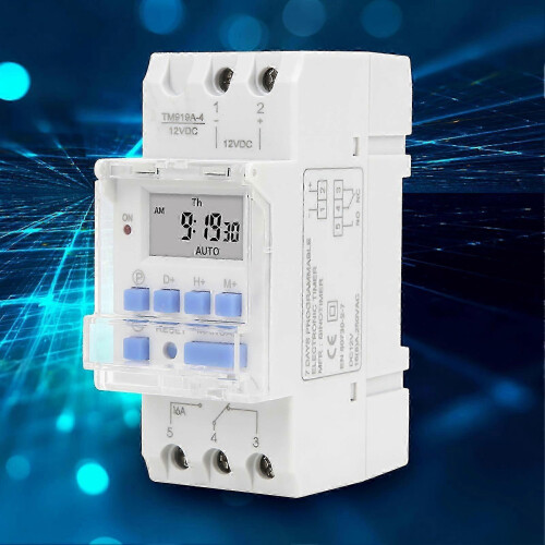 12V DC 16A Timer Switch with Removable Battery and LCD Display 1
