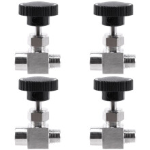 4X Needle Valve Adjustable 1/4 Inch Male to Female Thread Stainless Steel 304 Flow Control Shut Off Crane Needle Valve