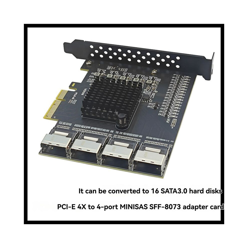2X Pcie Adapter 4 Sff-8087 To 16-Port Sata3.0 Expansion Card Sata3.0 Controller For Win10/11/2003/Linux 6033725964924