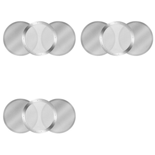 9 Pack Metal Reusable Coffee Filter Mesh for  Coffee Maker Espresso Maker, Silver