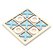 2X Wooden Board Tic-Tac Toe Game XO Table Game Toy Classical Family Children Puzzle Game Educational Toys +White