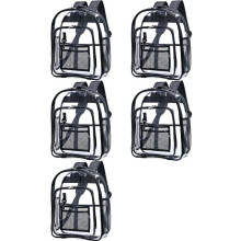 5X Heavy Duty Clear Backpack,Security Transparent School Backpack,See Through Bookbag for Work,Security Check and Travel