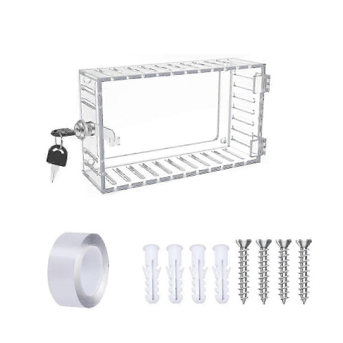 Universal Wall Cover for Thermostat With Key, Clear Large Lock Box 2