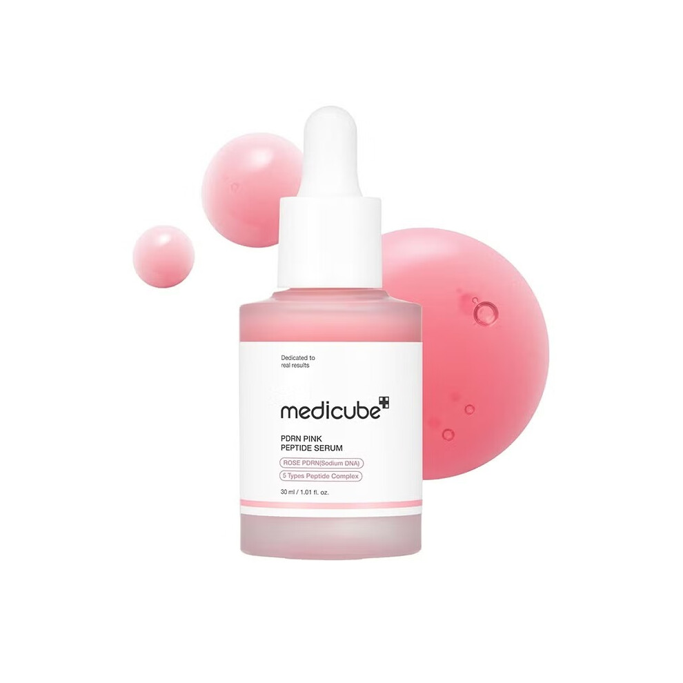 Pink Medicube Pdrn Peptide Serum 30Ml | Glow Serum, Peptide, Niacinamide, Hydrating, Moisturizing & Firming, Uneven Skin Tone, Korean Skincare