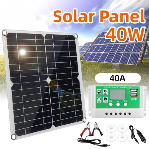 20W 12V Monocrystalline Solar Panel Kit with IP64 Charge Controller for Camping RV Boat 1