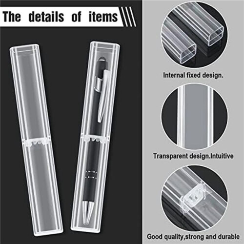 Plastic Clear Acrylic Pen Case, Gift Empty Pencil Boxes Plastic Pen Storage Transparent Plastic Pencil Boxes (80 Pieces) 1