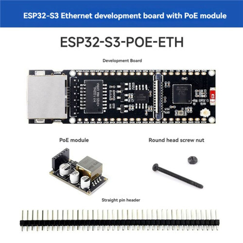 5X ESP32-S3-POE-ETH ESP32-S3 Ethernet Development Board Support PoE Dual-Core Wi-Fi and  USB Type-C Port 1