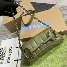 Gucci Green Leather Clutch 764339 27×11.5×5cm