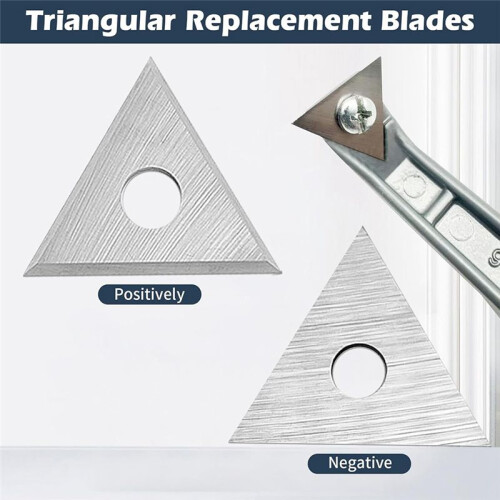 10Pcs 1inch Triangle Paint Scraper Paint Scraper Carbide Blades Double-Edged Reversible Replacement Blade 2