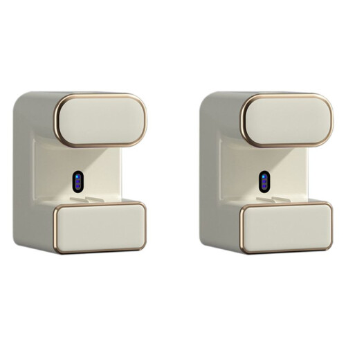 2X Automatic Toothpaste Dispenser, Wall Mounted Electric Toothpaste Dispenser for Kids & Adults, Beige