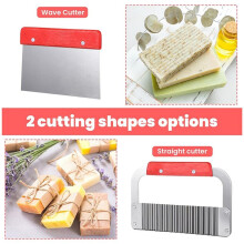 Soap Molds with Stainless Steel Wavy Slicer and Straight Slicer, Soap Loaf Bar Rectangular Silicone Soap Making Mold Kit