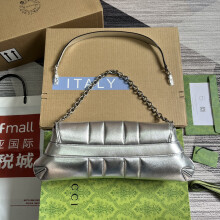 Gucci Silver Leather Tote 764255 38×15×16cm