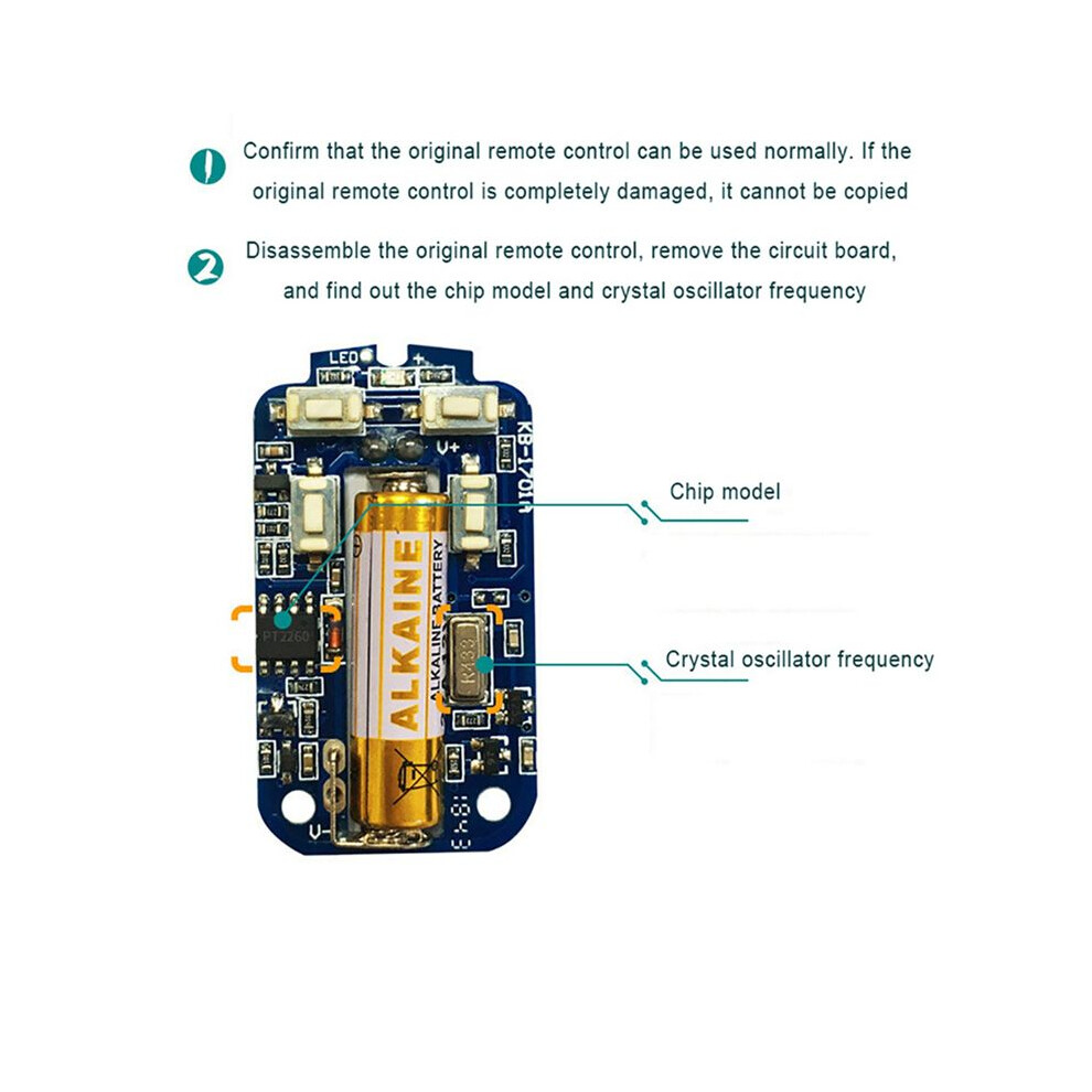 2X 433Mhz Wireless Copy Remote Control Rf Copying Controller Garage Door Clone Code Transmitter Duplicator Key 6031891348104