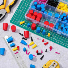 500pcs 8 Sizes Silicone Cone Plug Kit Powder Coating Kit Air Conditioner Drain Cone Plug for Powder Coating
