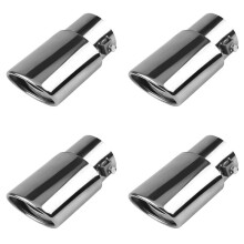 4X Edelstahl-Auto-Auspuffspitze, 2,1 Zoll Bis 1,5 Zoll, Universal-Auto-Auspuffrohr-Modifikation, Endstück, Kehle, Endrohr (Silber)